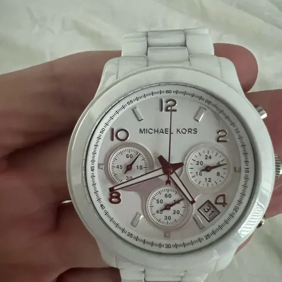 Brand new Michael Kors white ceramic watch. Never worn, from Nordstrom. - Picture 5 of 5